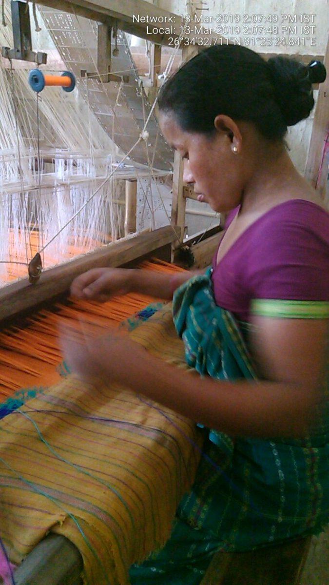 A weaver at a handloom